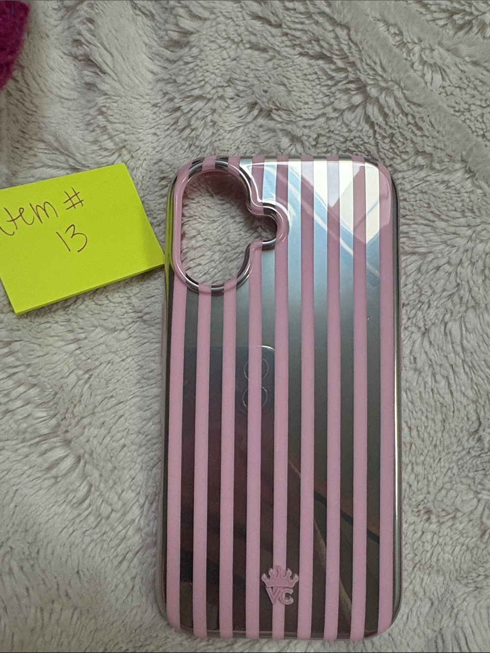 Velvet Caviar Pink and Black Striped Clear Phone Case